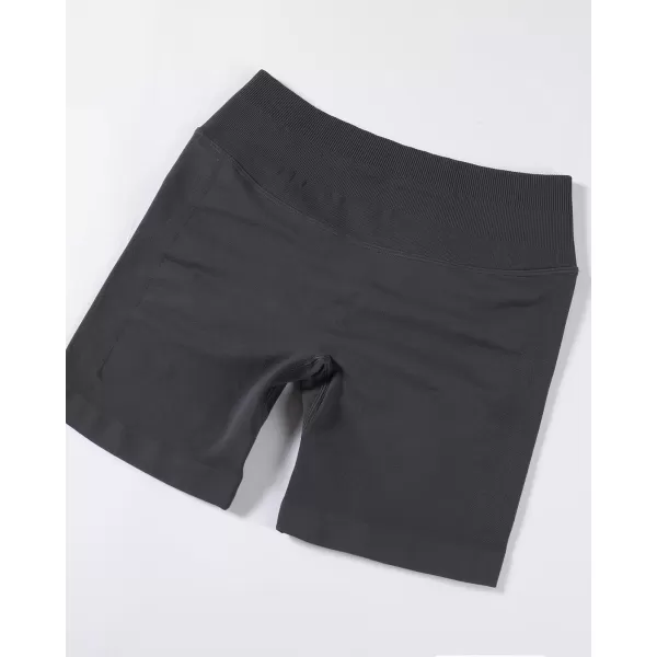 imageAUROLA Influence Workout Shorts for Women25 35 45 55 65 No Roll Up Squat Proof Scrunch Seamless Compression Gym ShortDark Grey