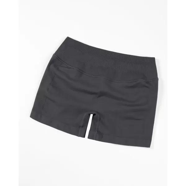 imageAUROLA Influence Workout Shorts for Women25 35 45 55 65 No Roll Up Squat Proof Scrunch Seamless Compression Gym ShortDark Grey