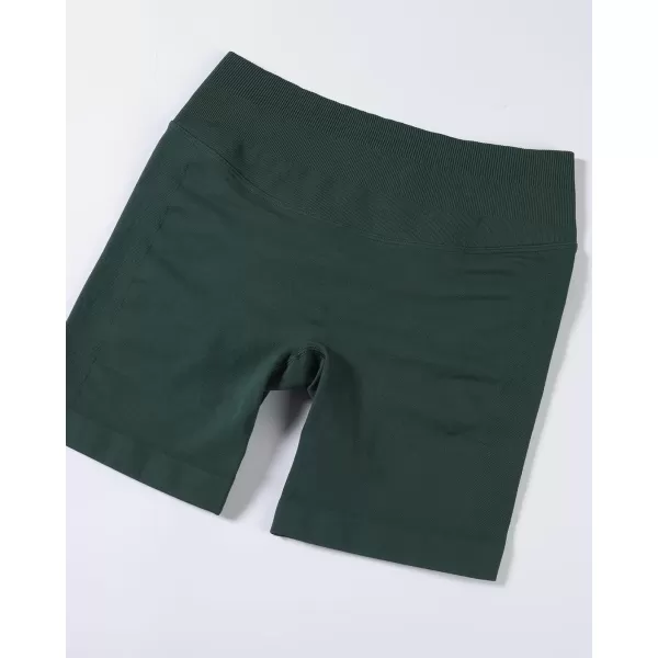 imageAUROLA Influence Workout Shorts for Women25 35 45 55 65 No Roll Up Squat Proof Scrunch Seamless Compression Gym ShortEden Green