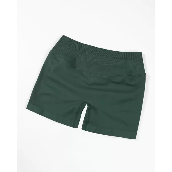 imageAUROLA Influence Workout Shorts for Women25 35 45 55 65 No Roll Up Squat Proof Scrunch Seamless Compression Gym ShortEden Green