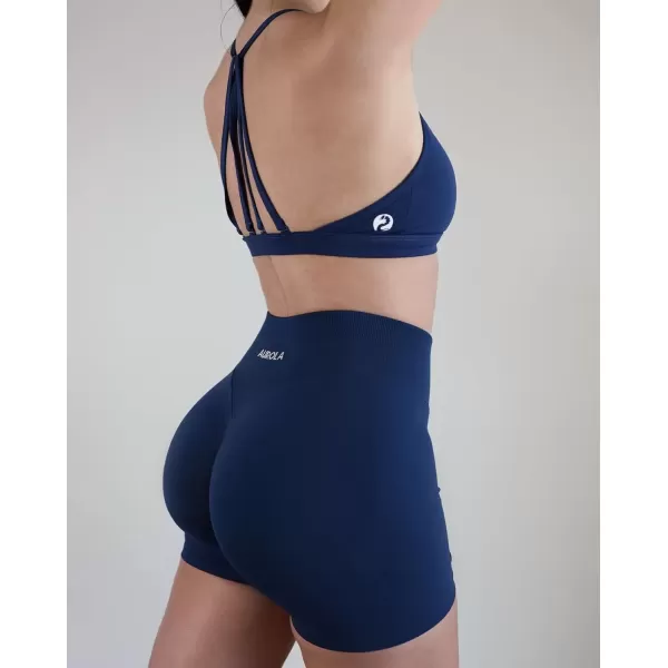 imageAUROLA Influence Workout Shorts for Women25 35 45 55 65 No Roll Up Squat Proof Scrunch Seamless Compression Gym ShortEnsign Blue