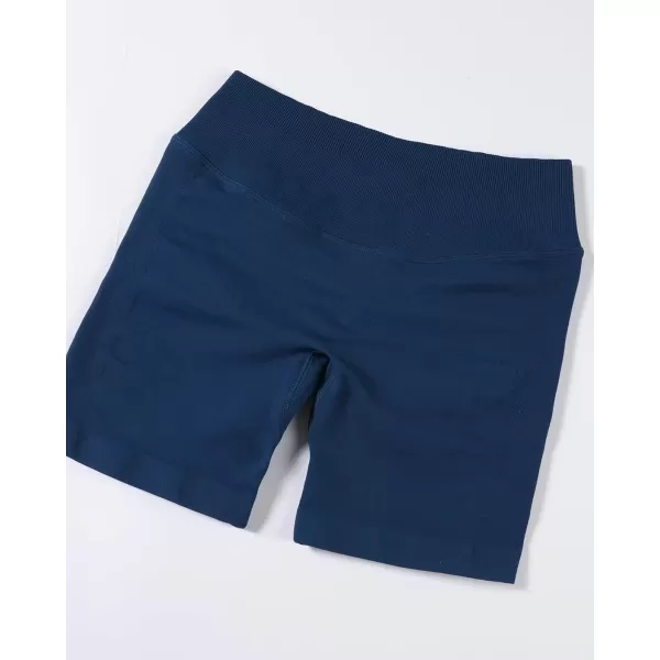 imageAUROLA Influence Workout Shorts for Women25 35 45 55 65 No Roll Up Squat Proof Scrunch Seamless Compression Gym ShortEnsign Blue