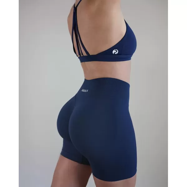 imageAUROLA Influence Workout Shorts for Women25 35 45 55 65 No Roll Up Squat Proof Scrunch Seamless Compression Gym ShortEnsign Blue