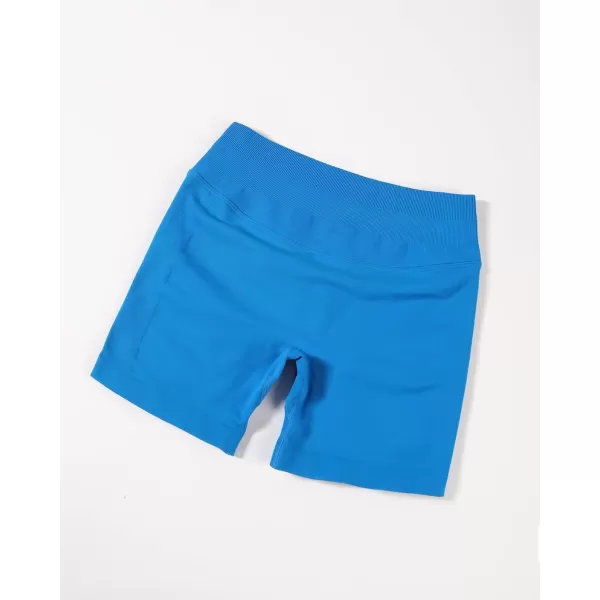 imageAUROLA Influence Workout Shorts for Women25 35 45 55 65 No Roll Up Squat Proof Scrunch Seamless Compression Gym ShortIndigo
