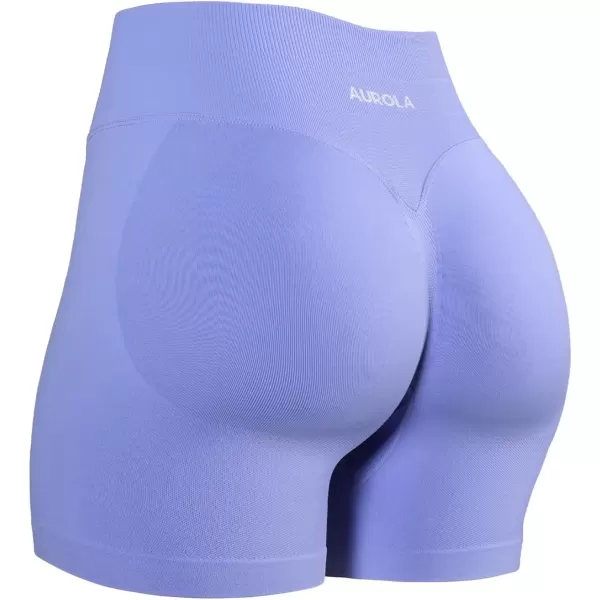 imageAUROLA Influence Workout Shorts for Women25 35 45 55 65 No Roll Up Squat Proof Scrunch Seamless Compression Gym ShortJacaranda