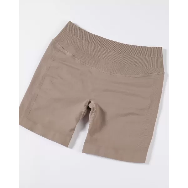 imageAUROLA Influence Workout Shorts for Women25 35 45 55 65 No Roll Up Squat Proof Scrunch Seamless Compression Gym ShortNatural