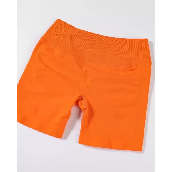 imageAUROLA Influence Workout Shorts for Women25 35 45 55 65 No Roll Up Squat Proof Scrunch Seamless Compression Gym ShortPersimmon Orange