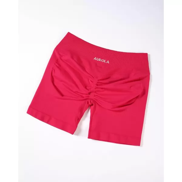 imageAUROLA Influence Workout Shorts for Women25 35 45 55 65 No Roll Up Squat Proof Scrunch Seamless Compression Gym ShortPink
