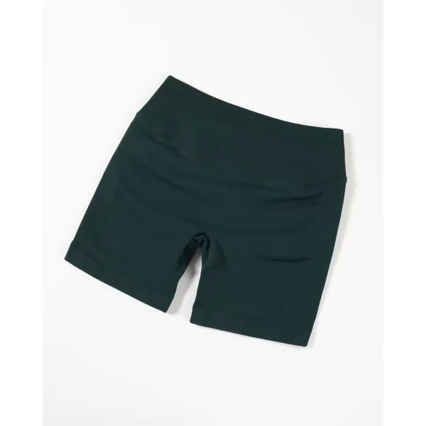 imageAUROLA Influence Workout Shorts for Women25 35 45 55 65 No Roll Up Squat Proof Scrunch Seamless Compression Gym ShortPonderosa Green