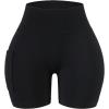 imageAUROLA Side Pockets Influence Shorts 45 Squat Proof Seamless Workout Shorts for Women Gym Running Yoga ShortsBlack