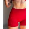 imageAUROLA Side Pockets Influence Shorts 45 Squat Proof Seamless Workout Shorts for Women Gym Running Yoga ShortsChili Red