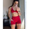 imageAUROLA Side Pockets Influence Shorts 45 Squat Proof Seamless Workout Shorts for Women Gym Running Yoga ShortsChili Red