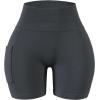 imageAUROLA Side Pockets Influence Shorts 45 Squat Proof Seamless Workout Shorts for Women Gym Running Yoga ShortsDark Grey