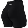 imageAUROLA Side Pockets Influence Shorts 45 Squat Proof Seamless Workout Shorts for Women Gym Running Yoga ShortsBlack