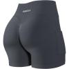 imageAUROLA Side Pockets Influence Shorts 45 Squat Proof Seamless Workout Shorts for Women Gym Running Yoga ShortsDark Grey