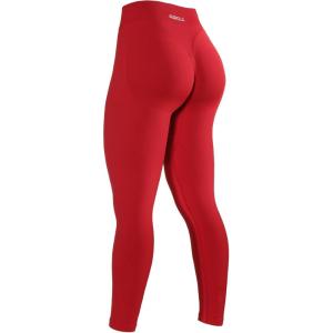 imageAUROLA Influence Workout Leggings for Women Seamless Compression Tummy Control Leggings Mid Rise Yoga PantsChili Red