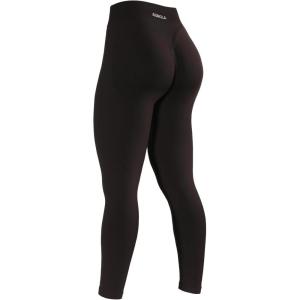 imageAUROLA Influence Workout Leggings for Women Seamless Compression Tummy Control Leggings Mid Rise Yoga PantsCoffee
