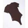 imageAUROLA Everyday Crew Neck Bodysuits ShirtsGoing Out Short Sleeve Casual Basic Stretchy Fashion One PieceBrown Stone