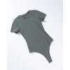 imageAUROLA Everyday Crew Neck Bodysuits ShirtsGoing Out Short Sleeve Casual Basic Stretchy Fashion One PieceGreen Pine