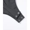 imageAUROLA Everyday Crew Neck Bodysuits ShirtsGoing Out Short Sleeve Casual Basic Stretchy Fashion One PieceGrey Nights