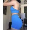 imageAUROLA Power Racerback Sport Bra for WomenSeamless Padded Active Workout Gym Yoga Crop Tank TopBlue Danube