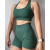 imageAUROLA Power Racerback Sport Bra for WomenSeamless Padded Active Workout Gym Yoga Crop Tank TopEden Green
