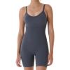 imageAUROLA Power Romper for Women Workout Yoga Gym Seamless One Piece Racerback Jumpsuit Tummy Control Padded Sports Bra1 Dark Grey