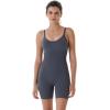 imageAUROLA Power Romper for Women Workout Yoga Gym Seamless One Piece Racerback Jumpsuit Tummy Control Padded Sports Bra1 Dark Grey