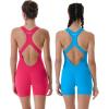 imageAUROLA Power Romper for Women Workout Yoga Gym Seamless One Piece Racerback Jumpsuit Tummy Control Padded Sports BraBlue Danube