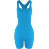 imageAUROLA Power Romper for Women Workout Yoga Gym Seamless One Piece Racerback Jumpsuit Tummy Control Padded Sports BraBlue Danube