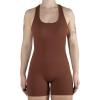 imageAUROLA Power Romper for Women Workout Yoga Gym Seamless One Piece Racerback Jumpsuit Tummy Control Padded Sports BraCappuccino