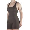 imageAUROLA Power Romper for Women Workout Yoga Gym Seamless One Piece Racerback Jumpsuit Tummy Control Padded Sports BraChestnut Brown