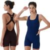 imageAUROLA Power Romper for Women Workout Yoga Gym Seamless One Piece Racerback Jumpsuit Tummy Control Padded Sports BraCoffee Bean