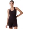 imageAUROLA Power Romper for Women Workout Yoga Gym Seamless One Piece Racerback Jumpsuit Tummy Control Padded Sports BraCoffee Bean