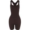 imageAUROLA Power Romper for Women Workout Yoga Gym Seamless One Piece Racerback Jumpsuit Tummy Control Padded Sports BraCoffee Bean