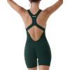 imageAUROLA Power Romper for Women Workout Yoga Gym Seamless One Piece Racerback Jumpsuit Tummy Control Padded Sports BraForest Green