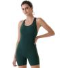 imageAUROLA Power Romper for Women Workout Yoga Gym Seamless One Piece Racerback Jumpsuit Tummy Control Padded Sports BraForest Green