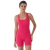 imageAUROLA Power Romper for Women Workout Yoga Gym Seamless One Piece Racerback Jumpsuit Tummy Control Padded Sports BraRaspberry Sorbet