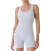 imageAUROLA Power Romper for Women Workout Yoga Gym Seamless One Piece Racerback Jumpsuit Tummy Control Padded Sports BraSmokey Grey