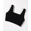 imageAUROLA Power Sports Bras for Women  Push Up Workout Bra Square Neck Yoga Bra Padded Low Impact Gym Bra Crop TopBlack