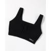 imageAUROLA Power Sports Bras for Women  Push Up Workout Bra Square Neck Yoga Bra Padded Low Impact Gym Bra Crop TopBlack