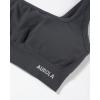imageAUROLA Power Sports Bras for Women  Push Up Workout Bra Square Neck Yoga Bra Padded Low Impact Gym Bra Crop TopDark Grey