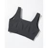 imageAUROLA Power Sports Bras for Women  Push Up Workout Bra Square Neck Yoga Bra Padded Low Impact Gym Bra Crop TopDark Grey