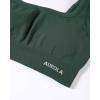 imageAUROLA Power Sports Bras for Women  Push Up Workout Bra Square Neck Yoga Bra Padded Low Impact Gym Bra Crop TopEden Green
