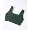 imageAUROLA Power Sports Bras for Women  Push Up Workout Bra Square Neck Yoga Bra Padded Low Impact Gym Bra Crop TopEden Green