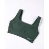 imageAUROLA Power Sports Bras for Women  Push Up Workout Bra Square Neck Yoga Bra Padded Low Impact Gym Bra Crop TopEden Green