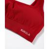 imageAUROLA Power Sports Bras for Women  Push Up Workout Bra Square Neck Yoga Bra Padded Low Impact Gym Bra Crop TopFlame Red
