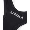 imageAUROLA Power Workout Jumpsuit for Women Yoga Gym Seamless One Piece Racerback Tummy Control Padded Bra JumpsuitBlack