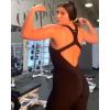 imageAUROLA Power Workout Jumpsuit for Women Yoga Gym Seamless One Piece Racerback Tummy Control Padded Bra JumpsuitBlack