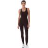 imageAUROLA Power Workout Jumpsuit for Women Yoga Gym Seamless One Piece Racerback Tummy Control Padded Bra JumpsuitCoffee Bean